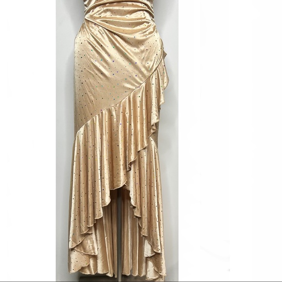 Weitese Dress Simple & Casual Sheath V Neck Halter Sleeveless Open Back Prom Party Dress High Side Slit and Train Evening Formal Gown main image 1